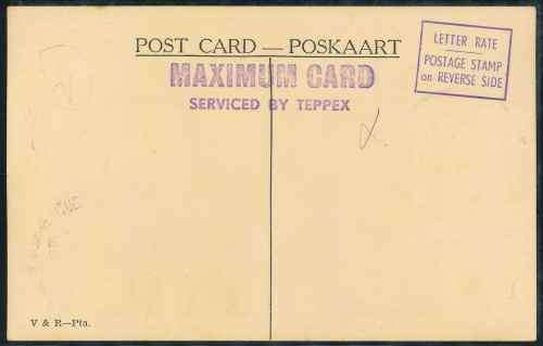 South Africa 1955 TEPPEX President Pretorius Maxi Card with extra 1961 Republic First Day Cancel