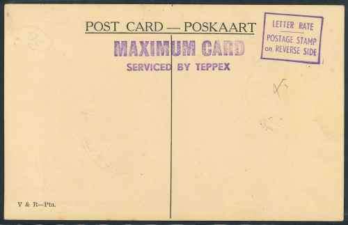 South Africa 1955 TEPPEX President Kruger Maxi Card with extra 1961 Republic First Day Cancel