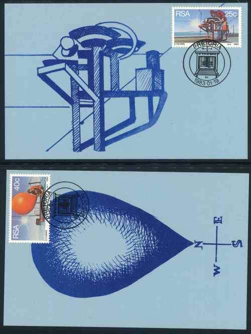 South Africa 1983 "Weather Stations" Set of (4) x Limited Edition First Day Maxi Cards