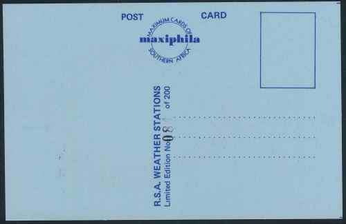 South Africa 1983 "Weather Stations" Set of (4) x Limited Edition First Day Maxi Cards
