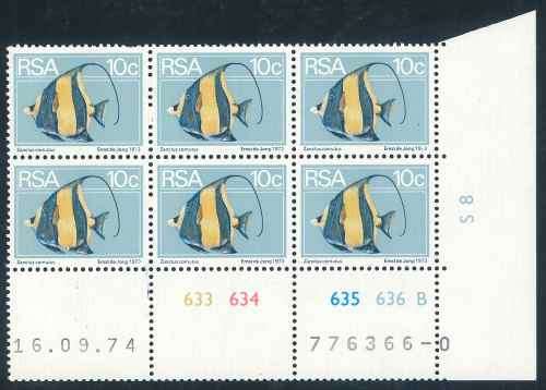 South Africa 1974 Second Definitive 10c Control Block with Variety (**)