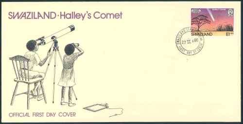 Swaziland 1986 "Appearance of Halley's Comet" illustrated Official First Day Cover