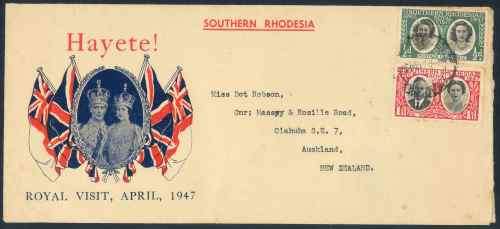 Southern Rhodesia 1947 KGVI Royal Visit illustrated First Day Cover