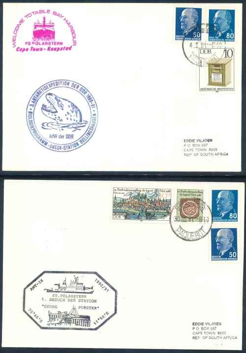 Germany 1991 "Antarctic Expedition" Covers x (4) - All Cancelled with Cape Town Paquebot Cachets