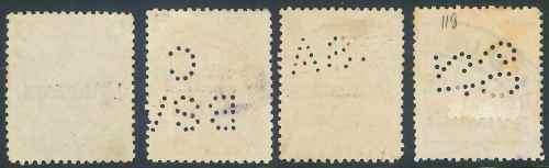 Rhodesia BSAC 1909 used Overprinted stamps x (4)