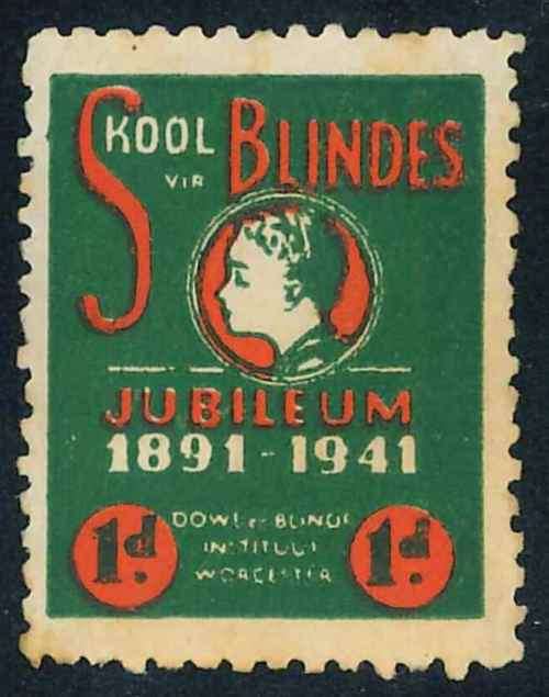 South Africa 1941 "School for the Blind" Jubileum 1d stamp (*)