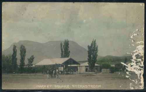 Transvaal 1913 "Market Square - Sterkstroom" used Postcard