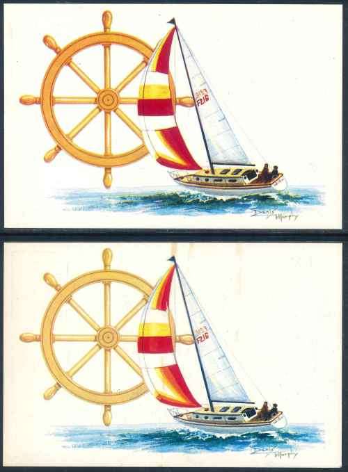 South Africa 1983 "Sport Activities - Yachting" Unserviced Maxicards with Colour Varieties x (4)