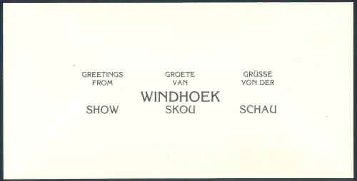 SWA 1978 "Windhoek Show" illustrated Commemorative Cover with original insert