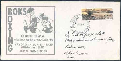 SWA 1977 "First Multi National Boxing Championship" illustrated Commemorative Cover