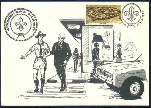 SWA 1977 Stunning illustrated Scout Postcard