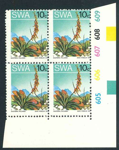 SWA 1973 Second Definitive 10c Control Block with Perforation Variety (**)