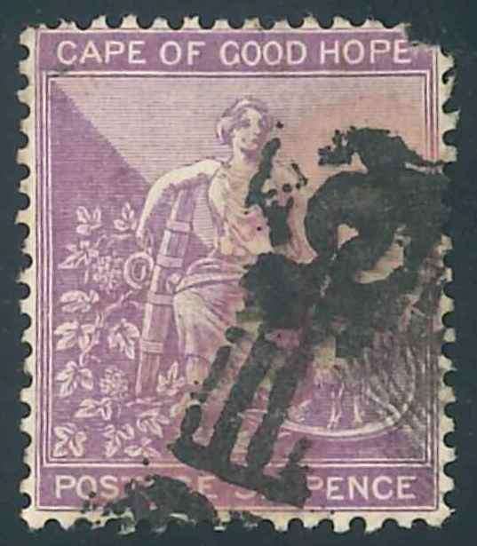 Cape Queen Victoria 6d stamp with Scarce Key Cancellation