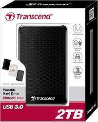 2TB EXTERNAL HARD DRIVE TRANSCEND STOREJET 25A3