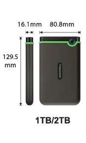 2TB EXTERNAL HARD DRIVE TRANSCEND STOREJET 25M3