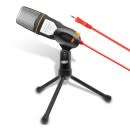 Computer Microphone Wired Stereo With Holder Stand Clip Condenser Microphone For Phone PC Laptop Kar