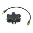 6-Way 3.5mm Headphone Music Splitter Stereo Audio Splitter Adapter 1 Male To 2 3 4 5 Female Audio Ca