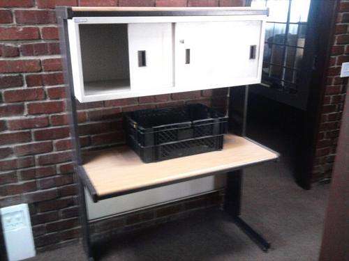 CORPORATE OFFICE STEEL AND WOOD TABLE'S,CABINETS AND CHAIRS