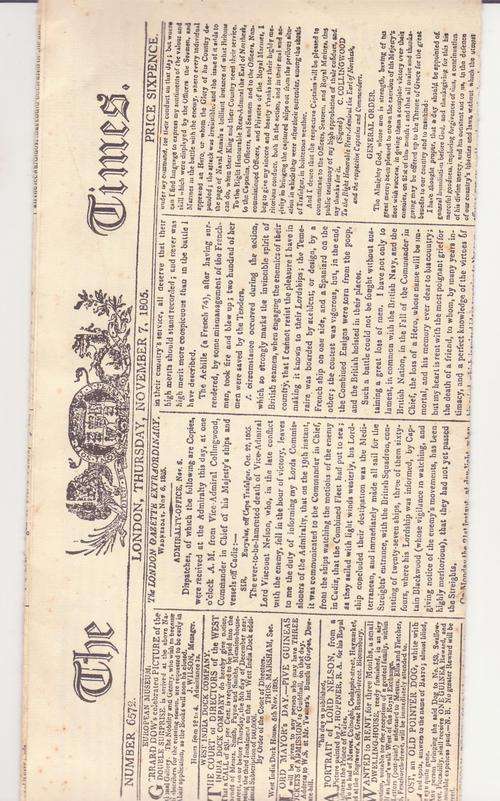 The Times 7 November 1805 Newspaper