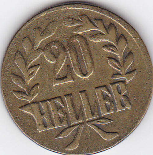 1916 20 HELLER  -DOA- T- AS PER SCAN