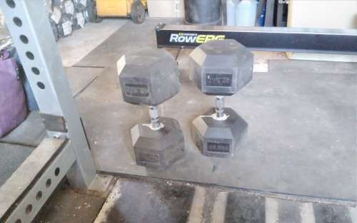 Rubberized 42.5kg Dumbell (Black) (shipping only R30)