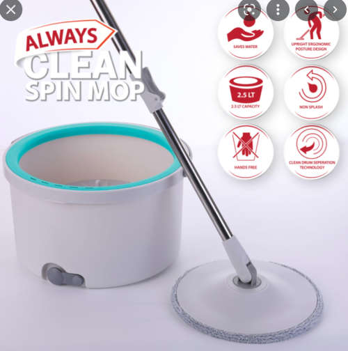 Always Clean Microfiber Spin Mop with Bucket