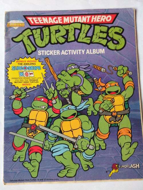 WOW! Teenage Mutant Hero Turtle Sticker Album -1990 - Scarce TMNT collectible
