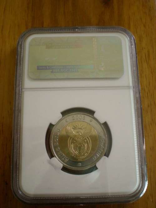 Nelson Mandela R5 Coin 2008 90th Birthday (NGC MS Grading 65)