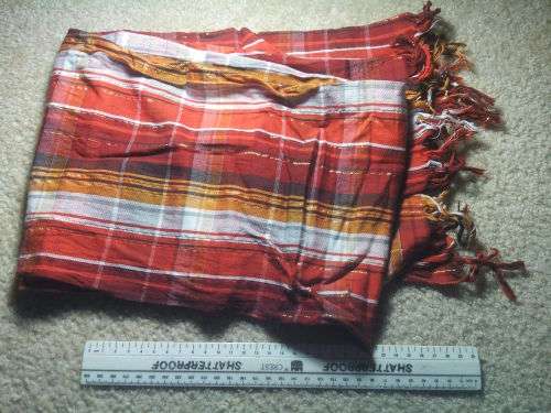 A Nice Checked Scarf With Shimmer (Red, White, Brown & Orange Colour)