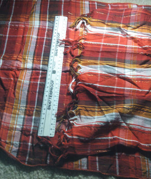 A Nice Checked Scarf With Shimmer (Red, White, Brown & Orange Colour)