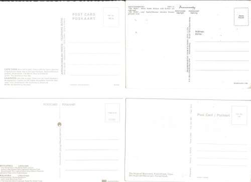 4x Vintage South African Postcards (new and unused)