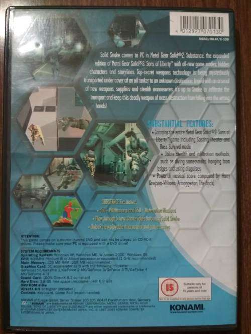 Metal Gear Solid 2 Substance PC DVD-ROM - CIB