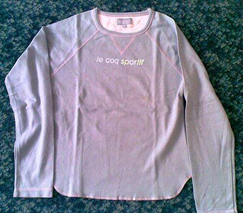 Grey/pink le Coq Sportif track top/sweatshirt  UK size 16