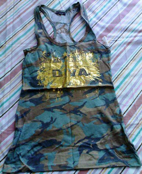 Camouflage Diva vest with gold detail (Medium)