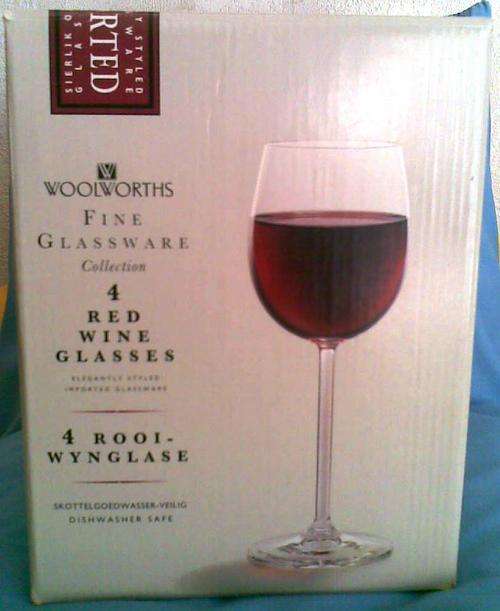 Set 4 x Woolworths Red Wine glasses