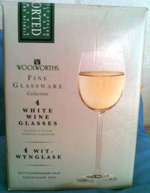 Set 4 x Woolworths WhiteWine glasses