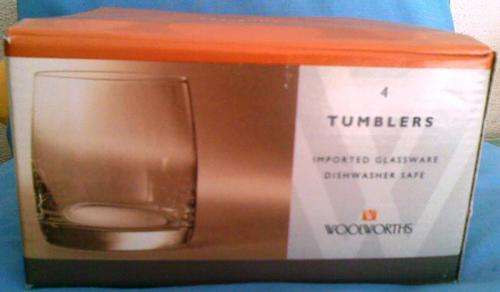 Set 4 x Woolworths Glass Tumblers