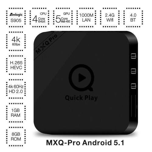 MXQ Pro Quick Play Android 5.1 TV BOX
