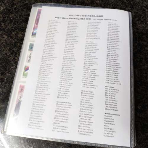 Complete Upper Deck World Cup USA 1994 trading cards
