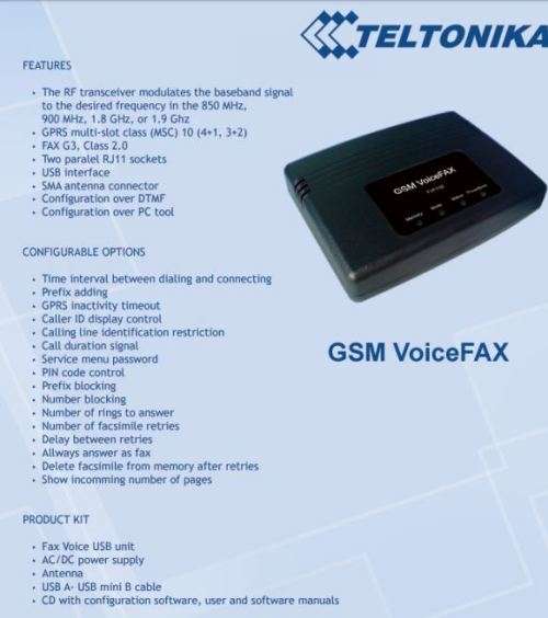Teltonika TVF-110 GSM VoiceFax Modem...FREE SHIPPING