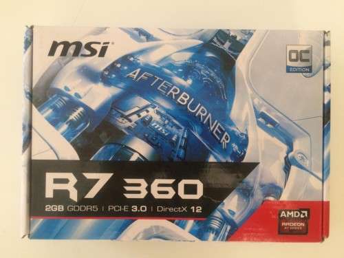 MSI R7 360 AMD Graphic Card 2GB GDDR5 Over Clock Edition