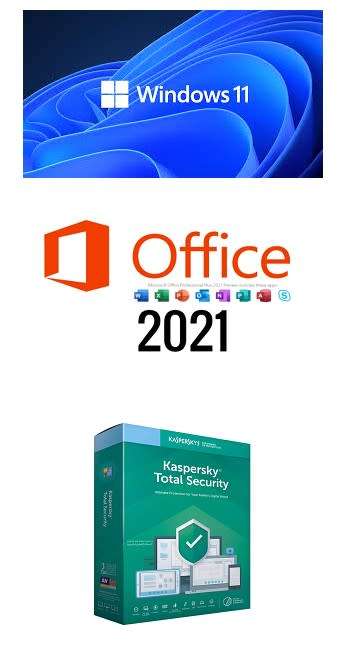 BLACK FRIDAY FLASH SALE Windows 11 Pro + Office 2021 Pro Plus + Kaspersky Total Security 2021 Bundle