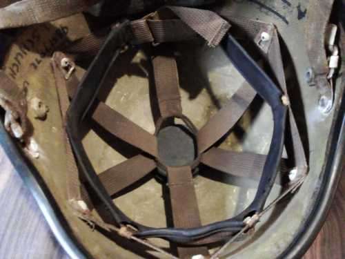 SADF helmet kevlar, SADF plastic inner for steel helmet and SANDF bush hat