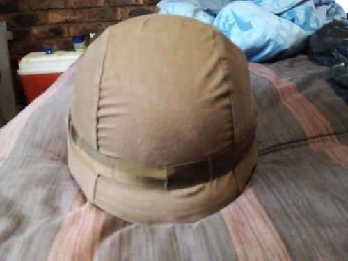 SADF helmet kevlar, SADF plastic inner for steel helmet and SANDF bush hat