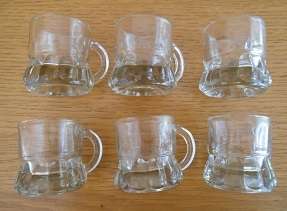 tankard style /mini beer shot glasses x 6