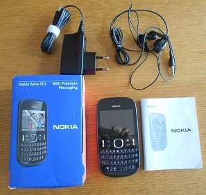 Nokia Asha 201 cell phone with Premium Messaging