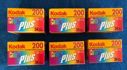 Kodak film (brand new in box): 24 exposures per film