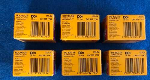 Kodak film (brand new in box): 24 exposures per film