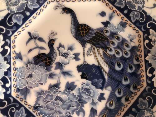 Octagonal Imari style display plate
