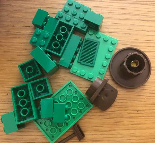 Bucket of second hand Lego - mixed with characters and 5 instruction sheets